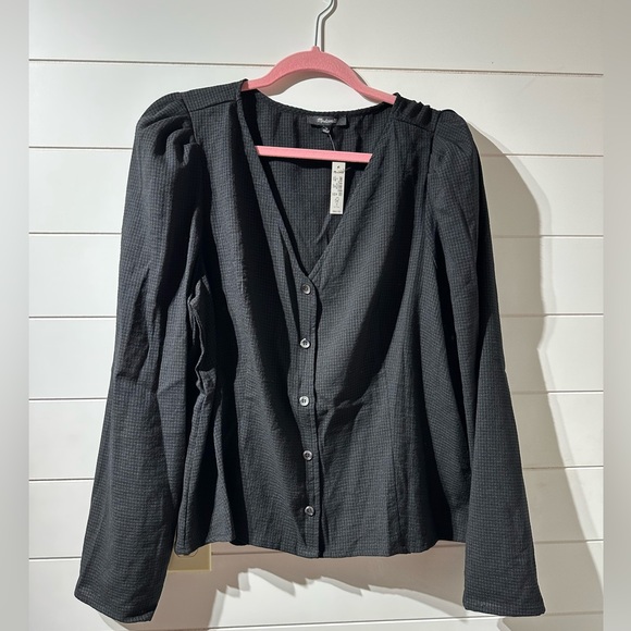 Madewell Tops - Madewell Black Long Sleeve Button Up Top 14 NWT
